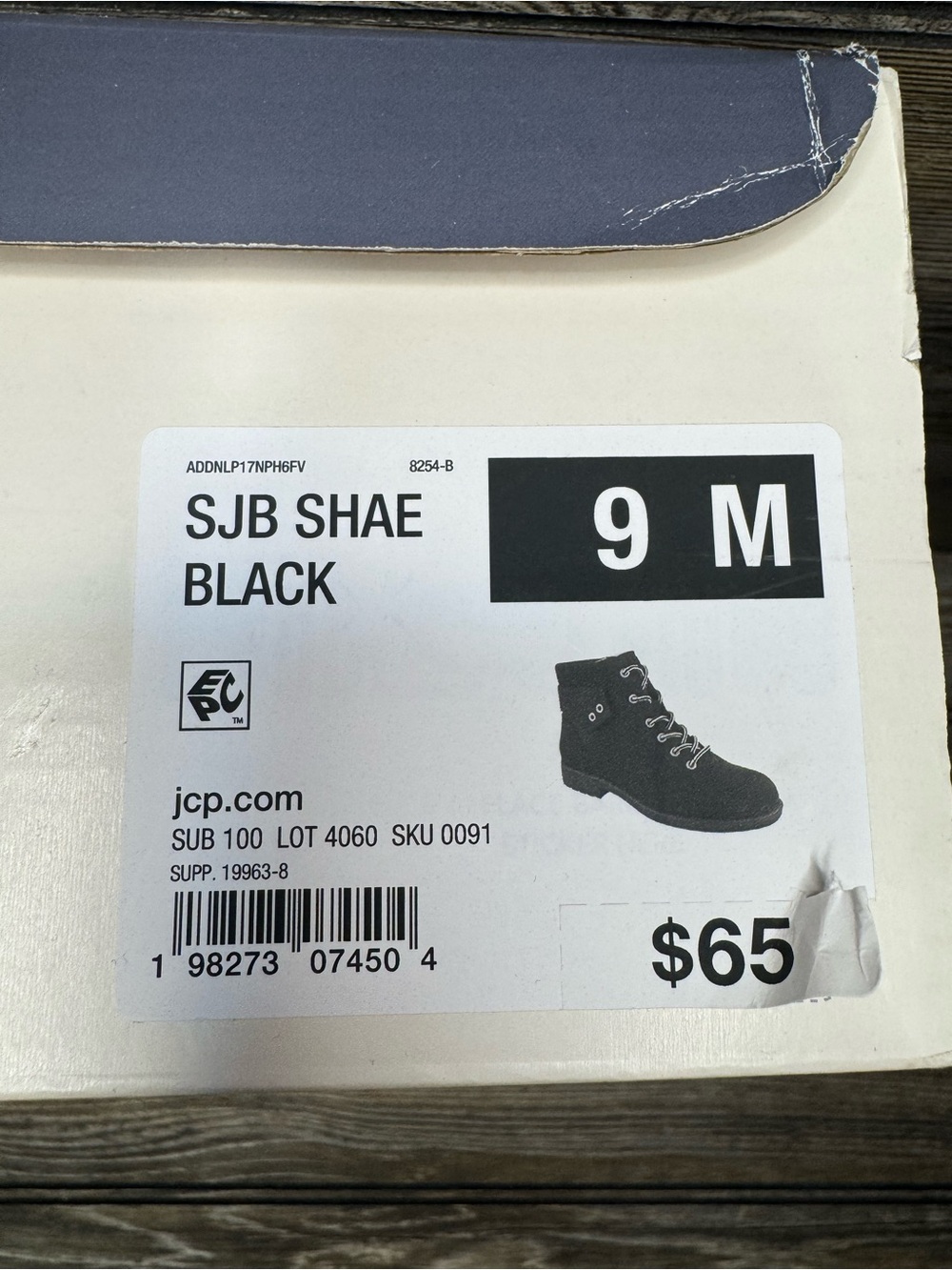 St. John's Bay Shae Black Lace-Up Ankle Boots Size 9